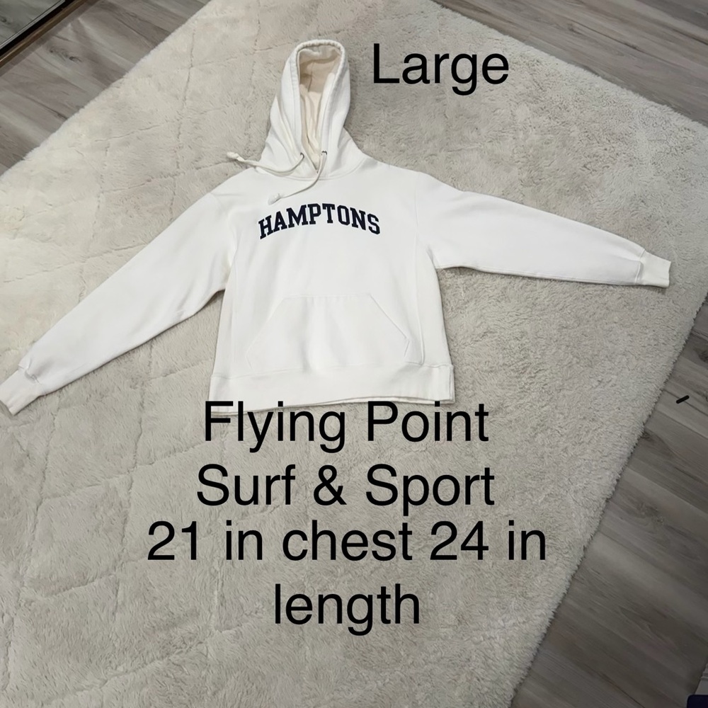 White Flying Point Hamptons Hoodie Large